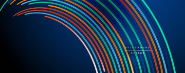 Soyut renkli çizgiler vektör arkaplanı. İnternet, büyük veri ve teknoloji bağlantıları kavramı, soyut şablon