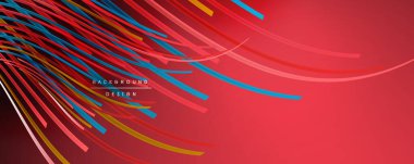 Soyut renkli çizgiler vektör arkaplanı. İnternet, büyük veri ve teknoloji bağlantıları kavramı, soyut şablon