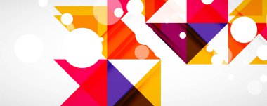 Vektör üçgen geometrik arkaplan kümesi. Kapaklar, afişler, el ilanları ve posterler ve diğer tasarımlar için vektör illüstrasyonu