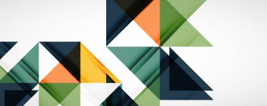 Geometrik soyut arkaplan. Tekno renk üçgen şekilleri. Kapaklar, afişler, el ilanları ve posterler ve diğer tasarımlar için vektör illüstrasyonu