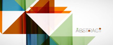 Geometrik soyut arkaplan. Tekno renk üçgen şekilleri. Kapaklar, afişler, el ilanları ve posterler ve diğer tasarımlar için vektör illüstrasyonu
