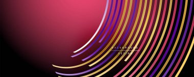 Soyut renkli çizgiler vektör arkaplanı. İnternet, büyük veri ve teknoloji bağlantıları kavramı, soyut şablon