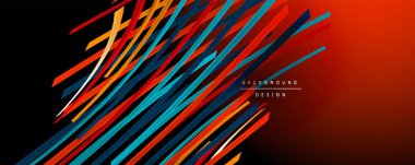 Soyut renkli çizgiler vektör arkaplanı. İnternet, büyük veri ve teknoloji bağlantıları kavramı, soyut şablon