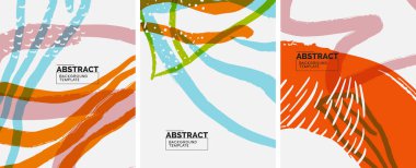 Sosyal medya soyut geçmişleri. Soyut el çizimleri. Kapaklar, afişler, ilanlar için vektör illüstrasyonu