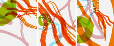 Sosyal medya soyut geçmişleri. Soyut el çizimleri. Kapaklar, afişler, ilanlar için vektör illüstrasyonu