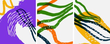 Sosyal medya soyut geçmişleri. Soyut el çizimleri. Kapaklar, afişler, ilanlar için vektör illüstrasyonu