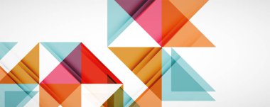 Geometrik soyut arkaplan. Tekno renk üçgen şekilleri. Kapaklar, afişler, el ilanları ve posterler ve diğer tasarımlar için vektör illüstrasyonu