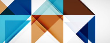 Vektör üçgen geometrik arkaplan kümesi. Kapaklar, afişler, el ilanları ve posterler ve diğer tasarımlar için vektör illüstrasyonu