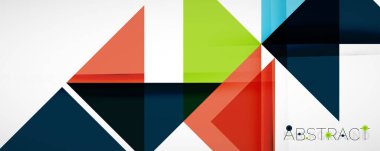 Vektör üçgen geometrik arkaplan kümesi. Kapaklar, afişler, el ilanları ve posterler ve diğer tasarımlar için vektör illüstrasyonu