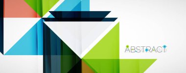 Geometrik soyut arkaplan. Tekno renk üçgen şekilleri. Kapaklar, afişler, el ilanları ve posterler ve diğer tasarımlar için vektör illüstrasyonu