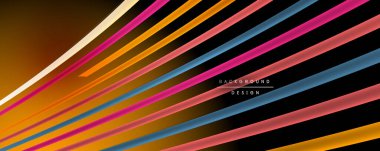 Soyut renkli çizgiler vektör arkaplanı. İnternet, büyük veri ve teknoloji bağlantıları kavramı, soyut şablon