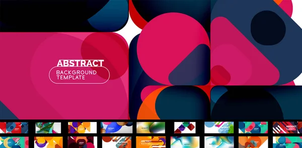 Mega collectie van vector geometrische abstracte behang ontwerp sjablonen voor zakelijke of technologische presentaties, internet posters of web brochure covers — Stockvector