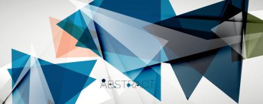 Geometrik soyut arkaplan. Renkli üçgen şekiller. Kapaklar, afişler, el ilanları ve posterler ve diğer tasarımlar için vektör illüstrasyonu