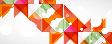Geometrik soyut arkaplan. Tekno renk üçgen şekilleri. Kapaklar, afişler, el ilanları ve posterler ve diğer tasarımlar için vektör illüstrasyonu