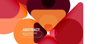 Modern geometrik yuvarlak şekiller ve dinamik çizgiler, soyut arka plan. Pankartlar, broşürler, posterler ve afişler için vektör ilüstrasyonu