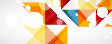 Vektör üçgen geometrik arkaplan kümesi. Kapaklar, afişler, el ilanları ve posterler ve diğer tasarımlar için vektör illüstrasyonu