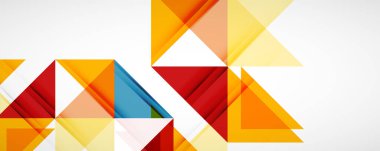 Geometrik soyut arkaplan. Tekno renk üçgen şekilleri. Kapaklar, afişler, el ilanları ve posterler ve diğer tasarımlar için vektör illüstrasyonu