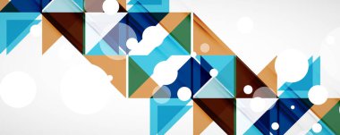 Geometrik soyut arkaplan. Tekno renk üçgen şekilleri. Kapaklar, afişler, el ilanları ve posterler ve diğer tasarımlar için vektör illüstrasyonu