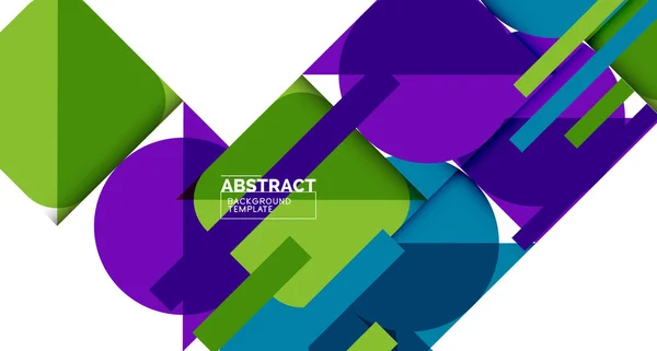 Círculos simples y triángulos fondo abstracto. Ilustración vectorial para portadas, pancartas, volantes y carteles y otros diseños — Vector de stock