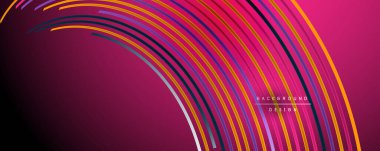 Soyut renkli çizgiler vektör arkaplanı. İnternet, büyük veri ve teknoloji bağlantıları kavramı, soyut şablon