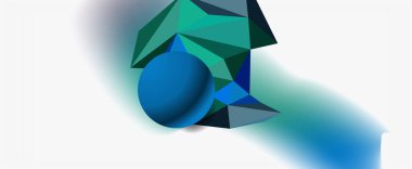 Moda 3d geometrik kompozisyon, iş veya teknoloji sunumu için tasarım şablonu, İnternet posteri veya web broşürü kapağı