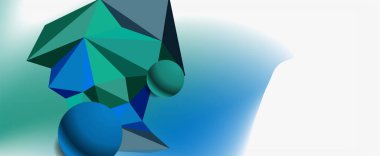 Moda 3d geometrik kompozisyon, iş veya teknoloji sunumu için tasarım şablonu, İnternet posteri veya web broşürü kapağı