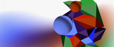 Moda 3d geometrik kompozisyon, iş veya teknoloji sunumu için tasarım şablonu, İnternet posteri veya web broşürü kapağı