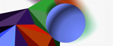 Moda 3d geometrik kompozisyon, iş veya teknoloji sunumu için tasarım şablonu, İnternet posteri veya web broşürü kapağı