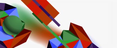 Moda 3d geometrik kompozisyon, iş veya teknoloji sunumu için tasarım şablonu, İnternet posteri veya web broşürü kapağı