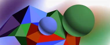 Moda 3d geometrik kompozisyon, iş veya teknoloji sunumu için tasarım şablonu, İnternet posteri veya web broşürü kapağı