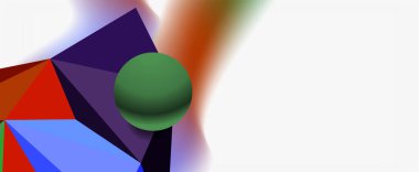 Moda 3d geometrik kompozisyon, iş veya teknoloji sunumu için tasarım şablonu, İnternet posteri veya web broşürü kapağı