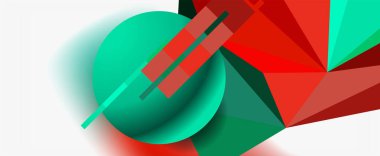 Moda 3d geometrik kompozisyon, iş veya teknoloji sunumu için tasarım şablonu, İnternet posteri veya web broşürü kapağı