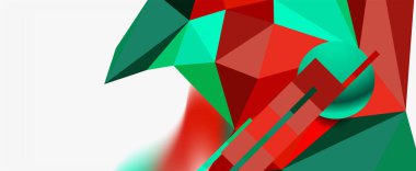 Moda 3d geometrik kompozisyon, iş veya teknoloji sunumu için tasarım şablonu, İnternet posteri veya web broşürü kapağı