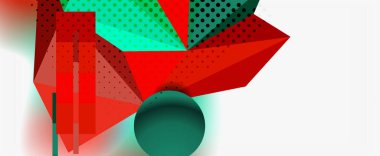 Moda 3d geometrik kompozisyon, iş veya teknoloji sunumu için tasarım şablonu, İnternet posteri veya web broşürü kapağı