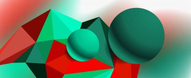 Moda 3d geometrik kompozisyon, iş veya teknoloji sunumu için tasarım şablonu, İnternet posteri veya web broşürü kapağı