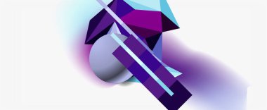 Moda 3d geometrik kompozisyon, iş veya teknoloji sunumu için tasarım şablonu, İnternet posteri veya web broşürü kapağı