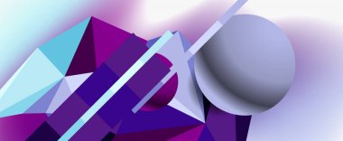 Moda 3d geometrik kompozisyon, iş veya teknoloji sunumu için tasarım şablonu, İnternet posteri veya web broşürü kapağı