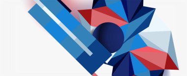 Moda 3d geometrik kompozisyon, iş veya teknoloji sunumu için tasarım şablonu, İnternet posteri veya web broşürü kapağı