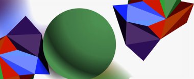 Moda 3d geometrik kompozisyon, iş veya teknoloji sunumu için tasarım şablonu, İnternet posteri veya web broşürü kapağı