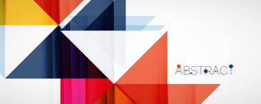 Geometrik soyut arkaplan. Tekno renk üçgen şekilleri. Kapaklar, afişler, el ilanları ve posterler ve diğer tasarımlar için vektör illüstrasyonu