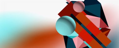 Moda 3d geometrik kompozisyon, iş veya teknoloji sunumu için tasarım şablonu, İnternet posteri veya web broşürü kapağı