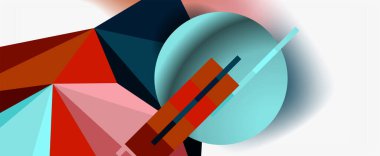 Moda 3d geometrik kompozisyon, iş veya teknoloji sunumu için tasarım şablonu, İnternet posteri veya web broşürü kapağı