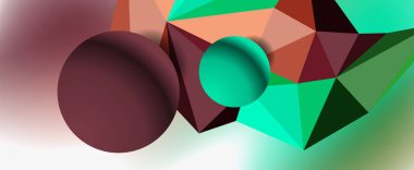 Moda 3d geometrik kompozisyon, iş veya teknoloji sunumu için tasarım şablonu, İnternet posteri veya web broşürü kapağı