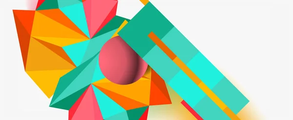 Moderna composición geométrica 3d, plantilla de diseño para presentación de negocios o tecnología, póster de Internet o portada de folleto web — Archivo Imágenes Vectoriales