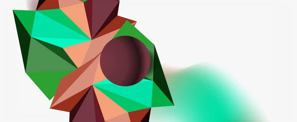 Trendige geometrische 3D-Komposition, Design-Vorlage für Unternehmens- oder Technologiepräsentation, Internet-Poster oder Web-Broschüren-Cover — Stockvektor