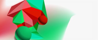 Moda 3d geometrik kompozisyon, iş veya teknoloji sunumu için tasarım şablonu, İnternet posteri veya web broşürü kapağı