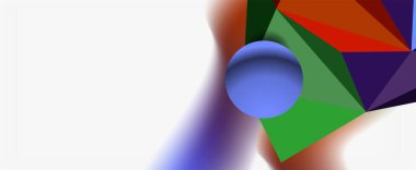 Moda 3d geometrik kompozisyon, iş veya teknoloji sunumu için tasarım şablonu, İnternet posteri veya web broşürü kapağı