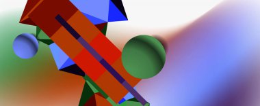 Moda 3d geometrik kompozisyon, iş veya teknoloji sunumu için tasarım şablonu, İnternet posteri veya web broşürü kapağı