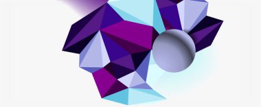 Moda 3d geometrik kompozisyon, iş veya teknoloji sunumu için tasarım şablonu, İnternet posteri veya web broşürü kapağı