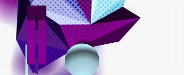 Moda 3d geometrik kompozisyon, iş veya teknoloji sunumu için tasarım şablonu, İnternet posteri veya web broşürü kapağı